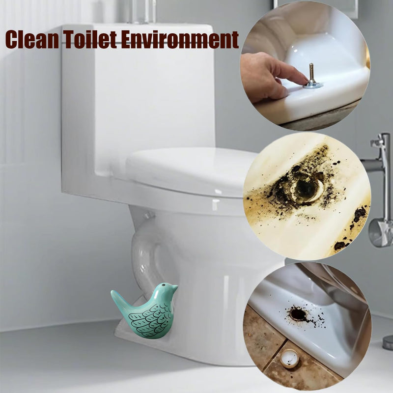 2Packs Bird Toilet Bolt Covers Decorative, Ceramic Birds Toilet Bolt Caps Decorative, Toilet Screw Cover Caps, Toilet Caps for Bottom of Toilet, Easy Installation Bathroom Replacement Parts (BLUE) Blue