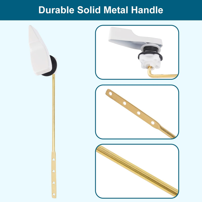 Hygie Rinse Universal Side Mount Toilet Handle Replacement Kit Compatible with American Standard/Mansfield/Gerber Toilet, Toilet Tank Flusher Lever with Flapper Chain, White 1PC - NewNest Australia