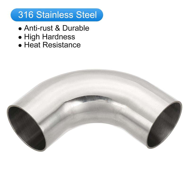 PATIKIL 90 Degree Mandrel Bend Elbow 2 1/4" OD Steel Exhaust Elbow 57mm