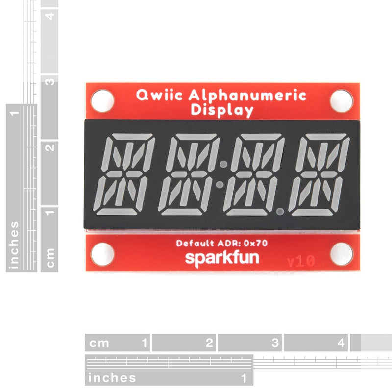 SparkFun Qwiic Alphanumeric Display - Green - 14-Segment Alphanumeric Display No Soldering Required 128 Patterns Maximum Display Segment Numbers 2X Wall mounting Points