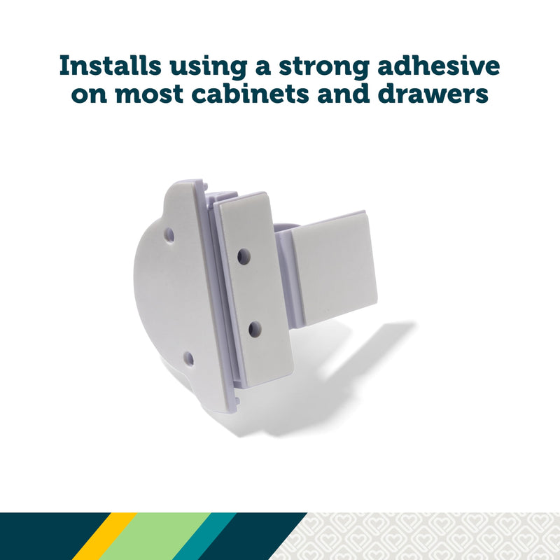 Safety 1st Adhesive Magnetic Cabinet Locks, Includes 2 Child Locks for Cabinets & Drawers, 1 Key, White 2 Locks + 1 Key