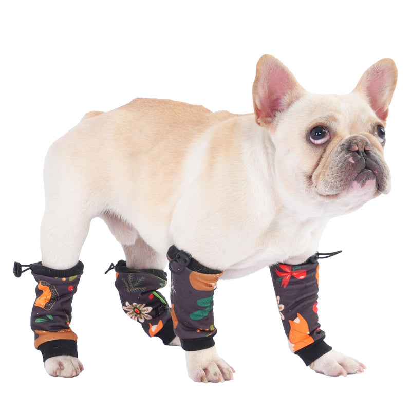PetWarm Dog Recovery Sleeve 4pcs Set, Dog Leg Sleeve, Ideal for Comfort and Support During Pet Recovery, Suitable for Active or Support Recoverying Pet Use, Black Brown, S Small