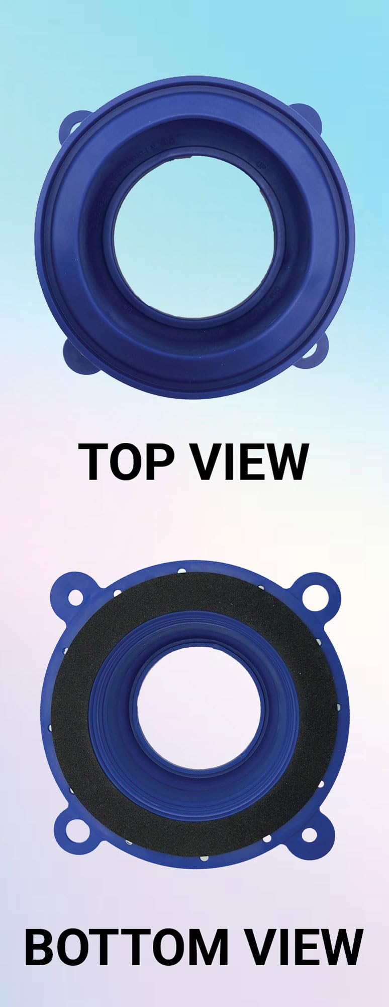 One N Done Toilet Flange Repair Kit - Complete Toilet Seal Repair For Wax Seal, Rubber Gasket Ring,Tool-Free Nuts Includes 3 1/2-Inch Locking Bolts, Bolt Caps- Easy Toilet Bowl Repair (1, Blue)