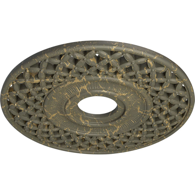Ekena Millwork CM22RBWHC 22 OD x 4 3/4 ID x 1 P Robin Ceiling Medallion (fits Canopies up to 6 1/4), Hand-Painted, Witch Hazel Crackle Witch Hazel Crackle (Flat Finish)
