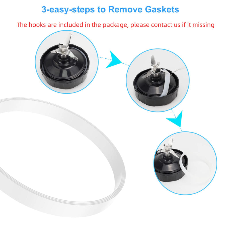3 Pack Rubber Gaskets Replacement Seal White Ring for Nutri Ninja Blender Replacement for Ninja Auto-iQ Pro Extractor CT680 BL456-30 BL480 BL681A BL682 (3.94 inch Gaskets) 3 PCS (3.94 Inch Gaskets)