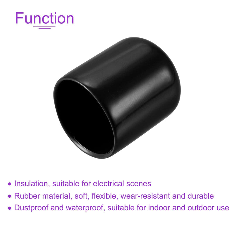 DMiotech 25 Pack 3/4" ID Black Screw Thread Protectors Rubber End Caps Bolt Covers for Screw Bolt Furniture Pipe 3/4"