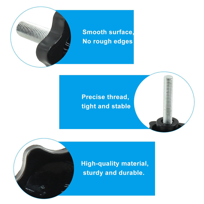 2 Pcs M8 x 40mm Star Hand Knob, Plastic Hex Shaped Clamping Knob Handle Tightening Screw Knob Star Knob