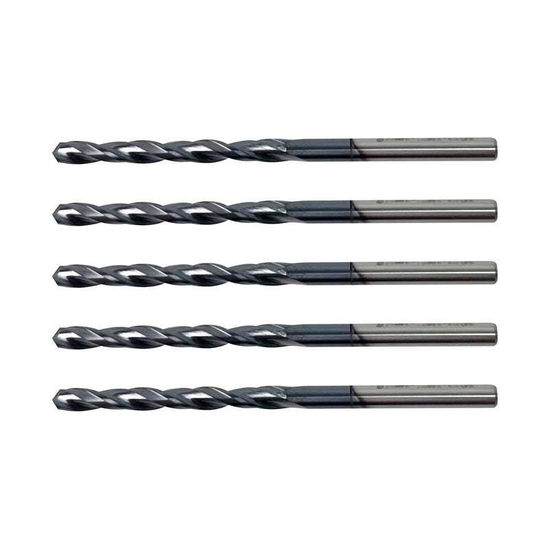 5Pcs 1/8" Solid Carbide Drill Bit, Drill Bits with TiAlN Coated and 2 Flute, Tungsten Carbide Drill Bits Straight Shank Drilling Tool for Stainless Steel Alloy Steel, 118° Point Angle 1/8in 5