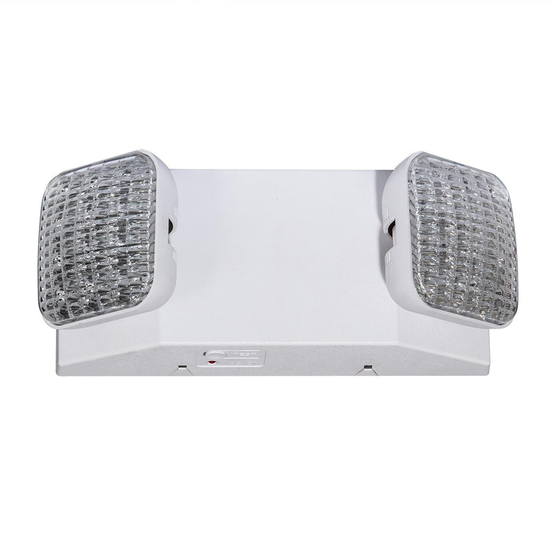 GZRUIYANG Emergency Lights with Battery Backup, LED Commercial Emergency Lighting Fixtures Two Head Adjustable, UL 924 Certified, Hardwired Emergency Exit Light for Business - 1 Pack(White) White