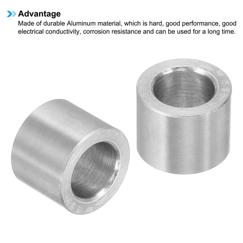 PATIKIL M10 Aluminum Spacers, 10 Pcs Metal Spacer Aluminum 10.2mm ID x 16mm OD x 12.7mm L Aluminum Spacer Screw Standoff Round for 3/8" M10 Screw Bolts