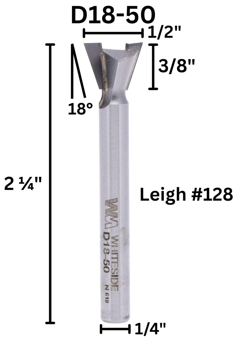 Dovetail Bit 1/4SH 1/2LD 3/8DOC 2-1/4OAL 2FL