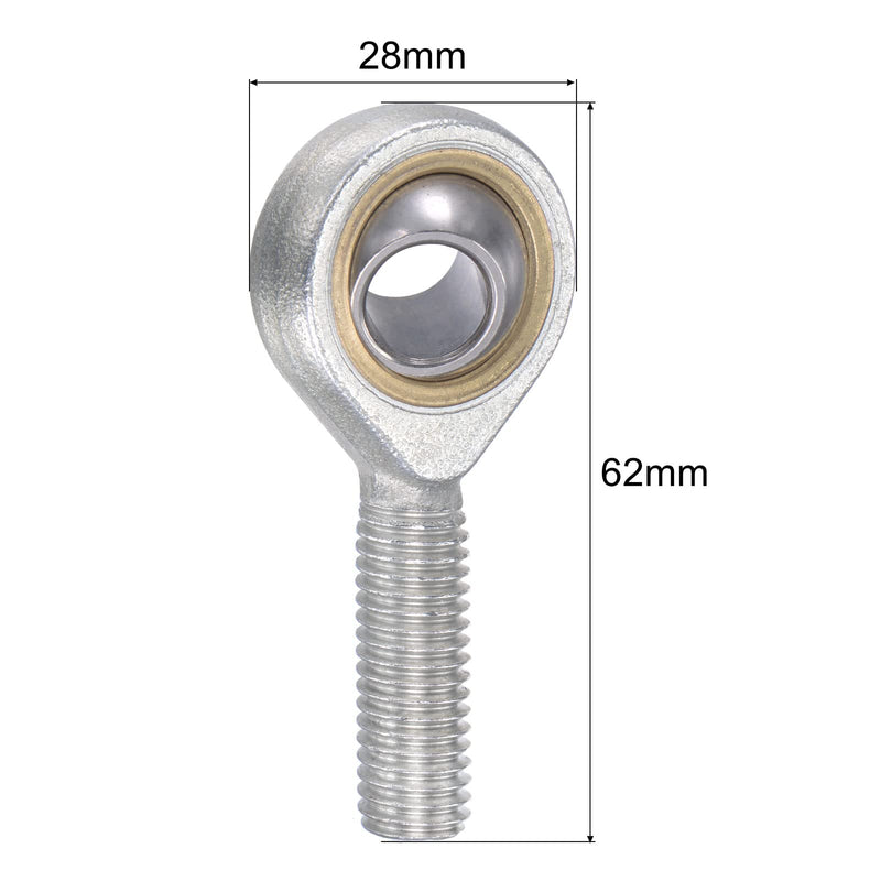 uxcell 2pcs SA10TK POSA10 Spherical Rod End Bearing 10mm Bore Self-Lubricated Joint Bearing M10x1.5 Left Hand Male Thread Connector
