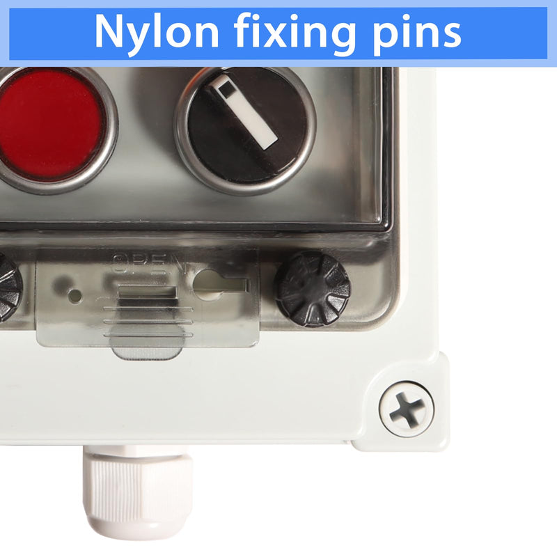 Push Button Switch Box IP67 Waterproof ABS Emergency Stop Red Green Start Industrial Outdoor Use Rotary Buttons 4 Self Resetting Indicator Led Protective Cover Anti Misoperation