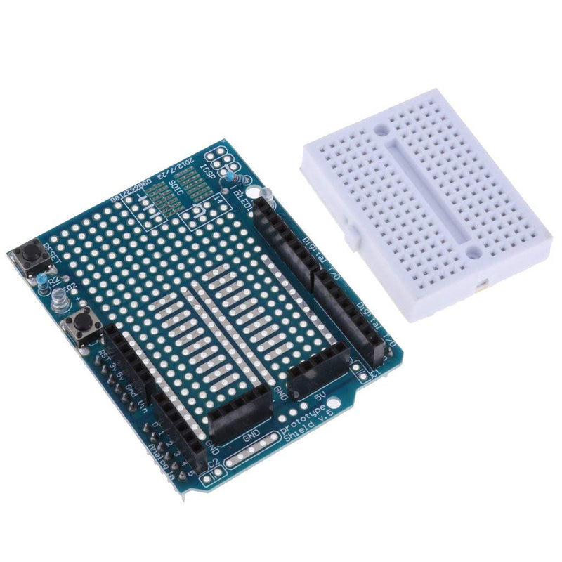HiLetgo 2pcs UNO R3 Proto Shield Prototype Expansion Board with SYB-170 Mini Breadboard Based for Arduino UNO R3 ProtoShield