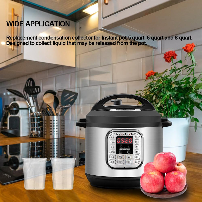 Condensation Collector Replacement for Instant Pot DUO, Duo Plus, ULTRA, LUX, 5, 6, 8 Quart All Series Ultra 60, DUO60, DUO89 and LUX80 (2 Pcs) 2 Pcs