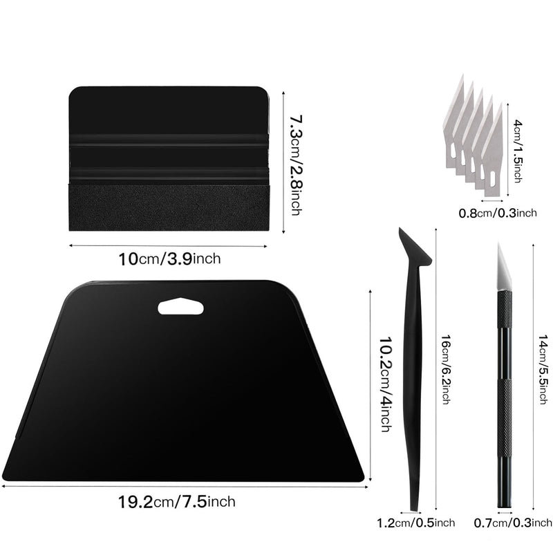 NEWISHTOOL Wallpaper Smoothing Tool Kit, Wallpaper Tools for Applying Peel and Stick Contact Paper Vinyl Film, Includes Big Smoothing Squeegee, Felt Scraper, Edge Tucking Stick, Craft Knife & Blades Set-01