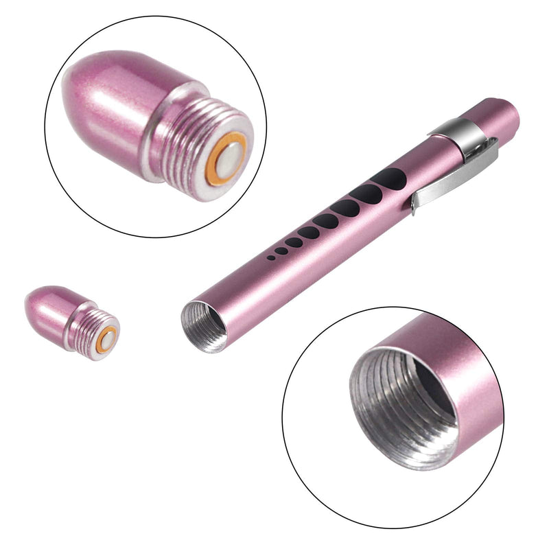 Pen Light,Nurse Medical Reusable LED Penlight White Light with Pupil Gauge and Ruler (Rose Gold) Rose Gold