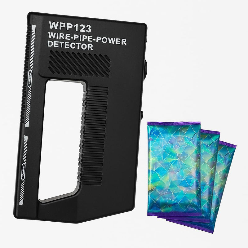 WPP123 Wall Scanner & Metal Detector – High-Sensitivity Stud Finder with Adjustable Alert – Detects Pipes, Wires & Studs – DIY & Professional Multifunction Tool – Durable Plastic (Black)