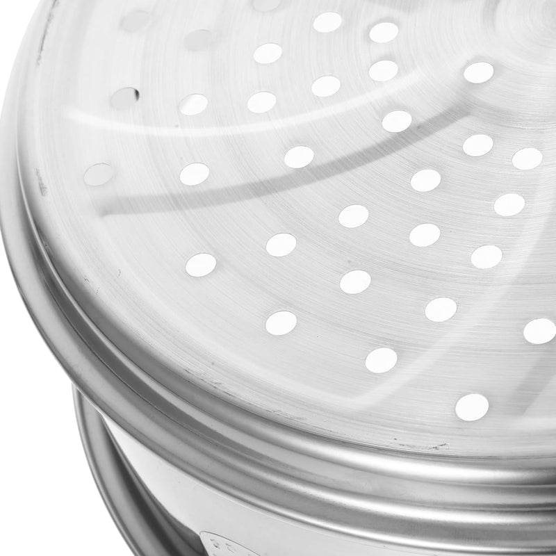 Kichvoe 10 Inch Stainless Steel Steamer Basket Multi-Functional Food Steamer for Vegetables Seafood Dumplings with Even Heat Distribution and Quick Drain 25.6X24X7.8CM Silver