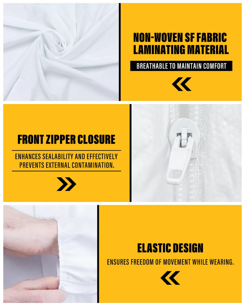 Hazmat Suit Disposable Coverall | Full Body Painters Suit in 7 Sizes with Multiple Specifications for Men & Women