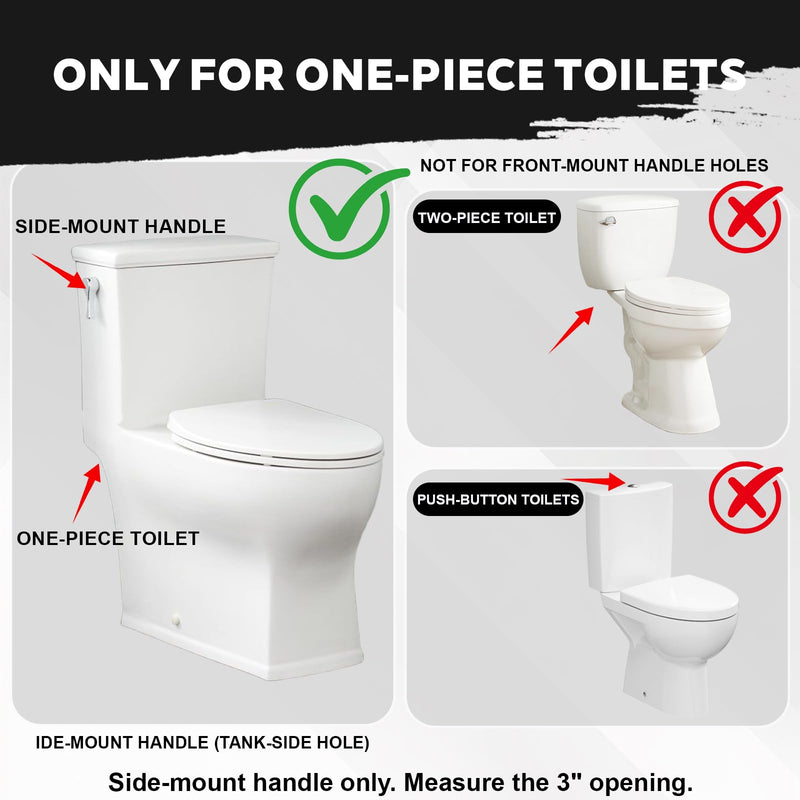 3-Inch Flush Valve Replacement Kit for One-Piece Toilets – Complete Toilet Repair Kit with Flapper & Chain, Includes Adjustable Fill Valve and Flush Lever Handle, Compatible with TOTO, Glacier Bay Front-Mount Handle Kit