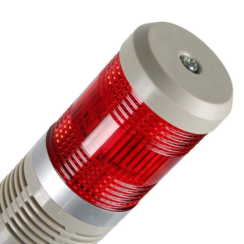 LUBAN Industrial 1-Layer Stack LED Warning Light with Buzzer for Safety, DC 12V 12V with Buzzer