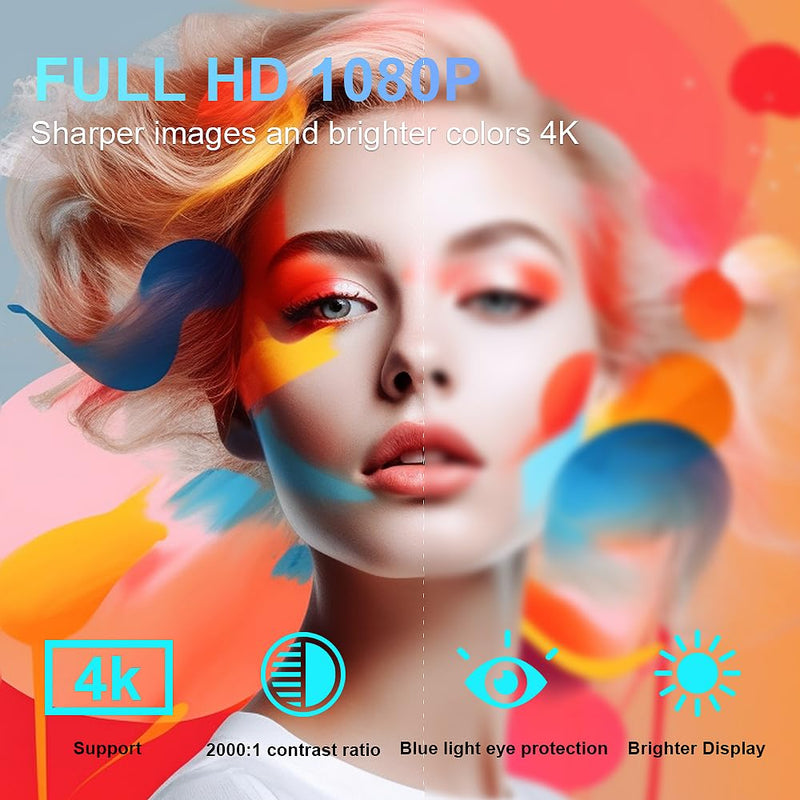 Mini Starlight Projector Support 1080P & 4K with wifi 6 and bluetooth 5.2 , Android 12 TV Movie Projector with Apps Built in Compatible with PC/Smartphone/HDMI/USB, indoor & outdoor use（No US Plug)