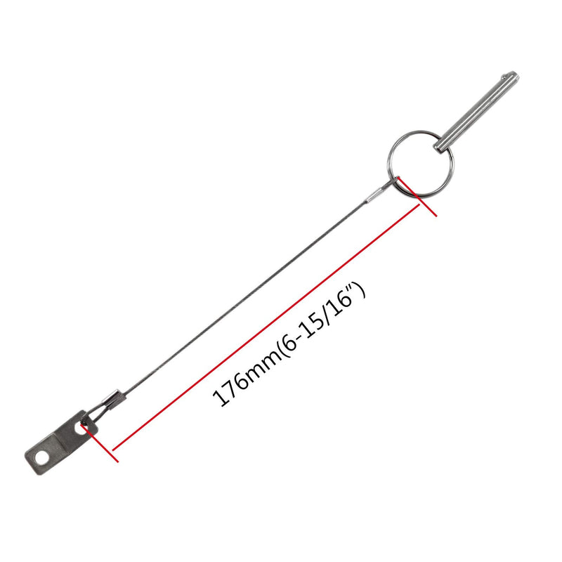 NRC&XRC Full 316 Stainless Steel Bimini Top Ball Pin with Lanyard Dia 3/16", Length 2.5", Usable Length 2", Bimini Top Pin, Marine HardwareBimini Top Pin, Marine Hardware 4 Pack 4PCS