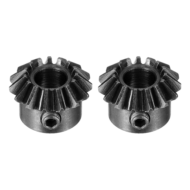 uxcell 2pcs Bevel Gear 0.8 Module 1:1 Reduction Rate 15T 5mm Hole Dia Bevel Pinion Gear 45# Steel, 45 Degree Steering Gear for Hardware Mechanical Rotation, Black