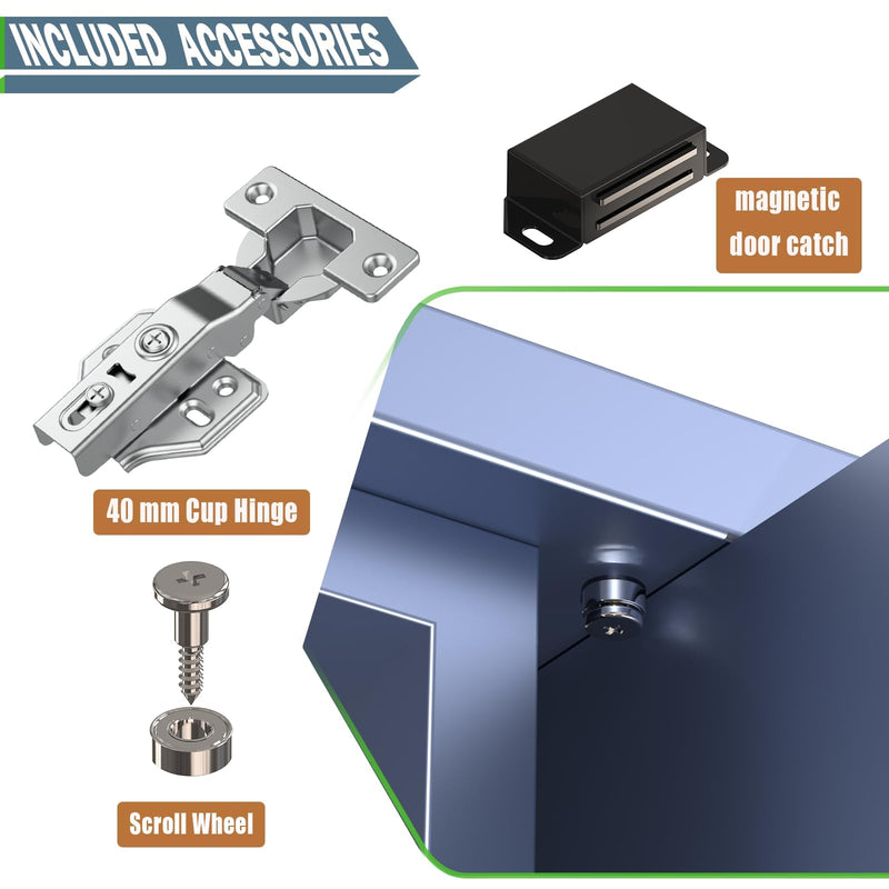 Cabinet Pocket Door Slides, Hidden Sliding Hardware for Inset Doors 16"/400mm 2.0