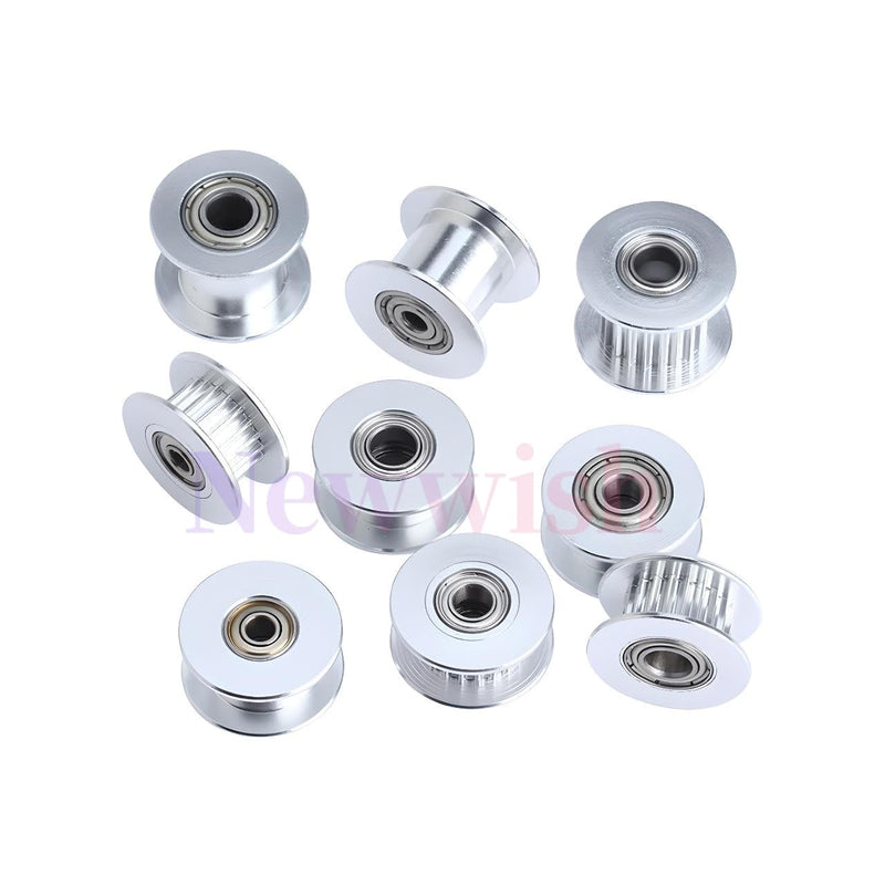 GT2 Idler Pulley 20 Toothless Bore 5mm Width 6mm 20T GT2 Idler 5mm Bore for 3D Printer 6mm Width GT2 Timing Belt.(10pcs) GT2 Idler 6mm Width