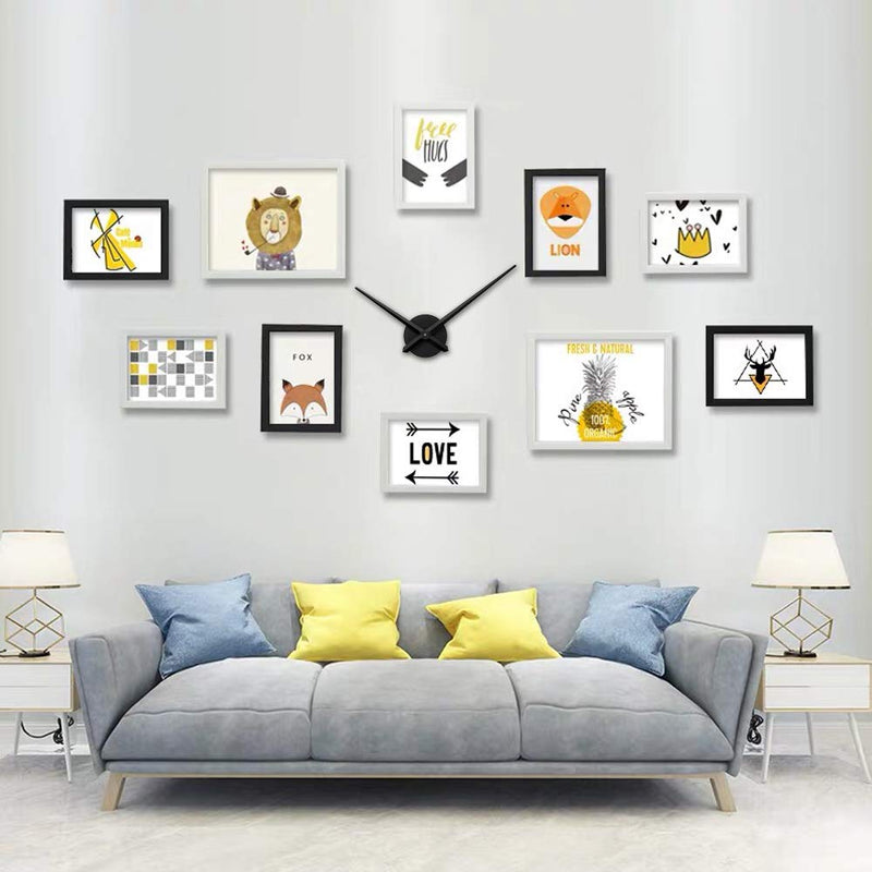 AILILIFE 3D Clock Hands, DIY Large Clock Movement Mechanism with 12 Inch Long Spade Hand, 3D Wall Clocks Home Decor Alat001-black