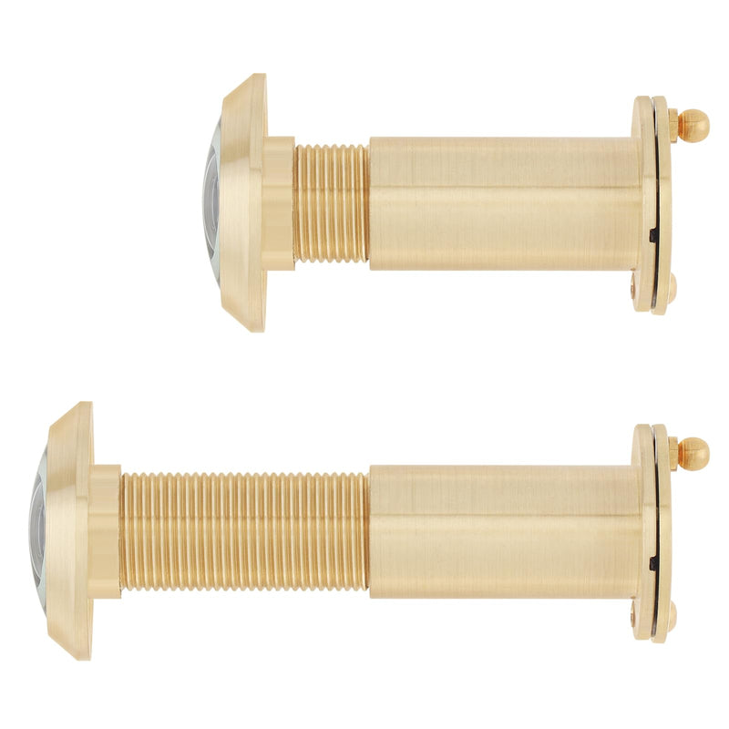 Door Viewer Peephole, Solid Brass 200 Degree Peephole with 16 MM Drill Bit, 5/8 Inch Pipe Diameter Viewer with Heavy Duty Privacy Cover for 1-3/8" to 2-1/6" Doors (Gold) Gold
