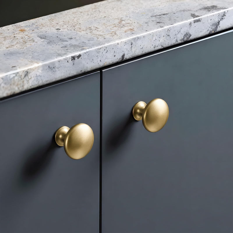 homdiy 50 Pack Gold Round Solid Zinc Alloy Cabinet Knobs