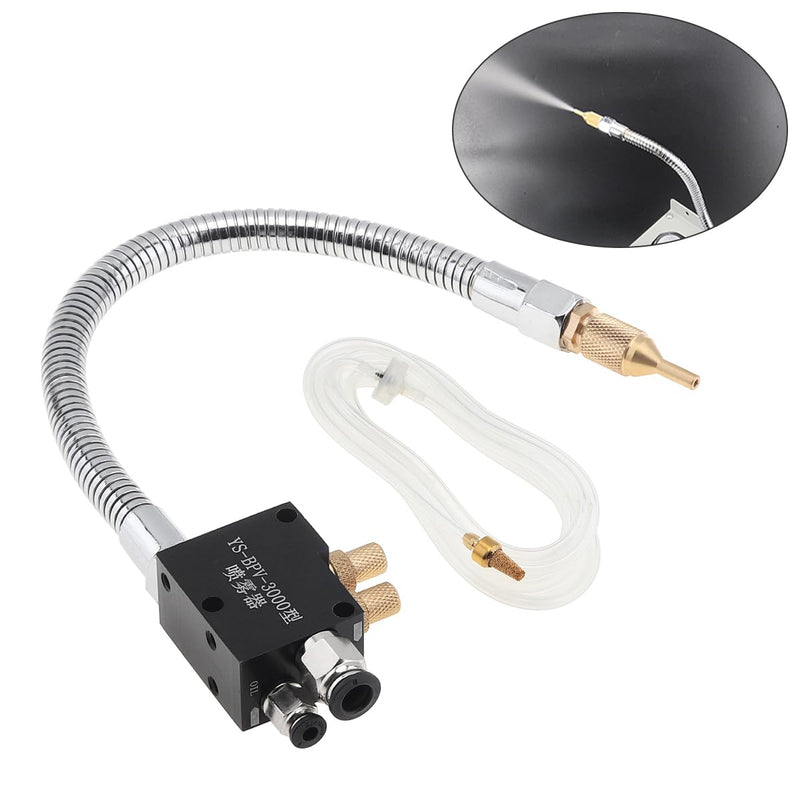 Mist Coolant Lubrication Spray System 400 MM, Sprayer Metal Hose for Cutting/Engraving/Cooling Machine with Check Valve Stainless Steel Flexible Pipe, Air Pipe CNC Lathe Milling Drill YS-BPV-3000