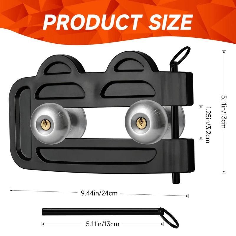 Double Door Locks for French Doors Adjustable Childproof French Door Security, Prevent Kick Ins, 3-Position Pin Slot Safety Unibody Design Reinforcement Lock Prevent Home Unauthorized Entry(Black)