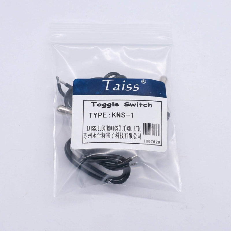 Taiss 2pcs Toggle Switch SPST 2 Position Latching ON/Off 6A AC 125V /10A DC 12V Toggle switches Incidental 5.2 inch Connect Wire Rocker Arm Switch KNS-1