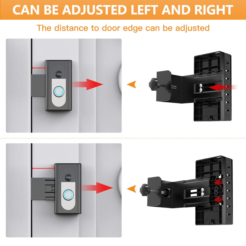 QIBOX Anti-Theft Video Doorbell Mount Compatible with Ring/Blink Wireless Video Doorbell 4/3/3 Plus/2/1/(2020 Release), Adjustable No-Drill Mounting Bracket Wedge Adapter Holder Accessories Black