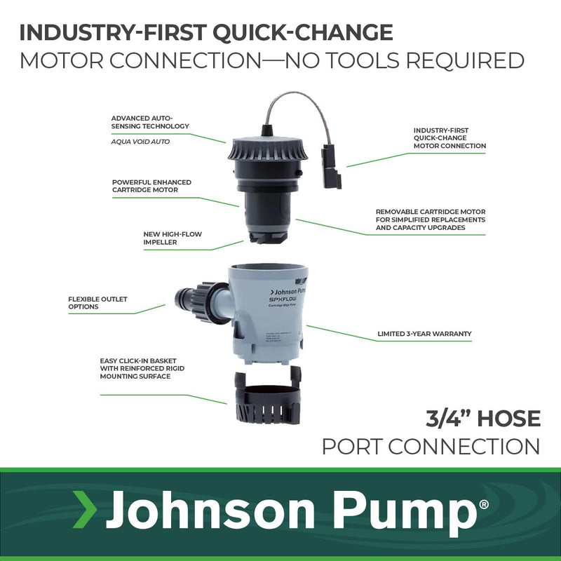 Johnson Pump 10-13626-01 Aqua Void Bilge Pump - 12V, 500 GPH