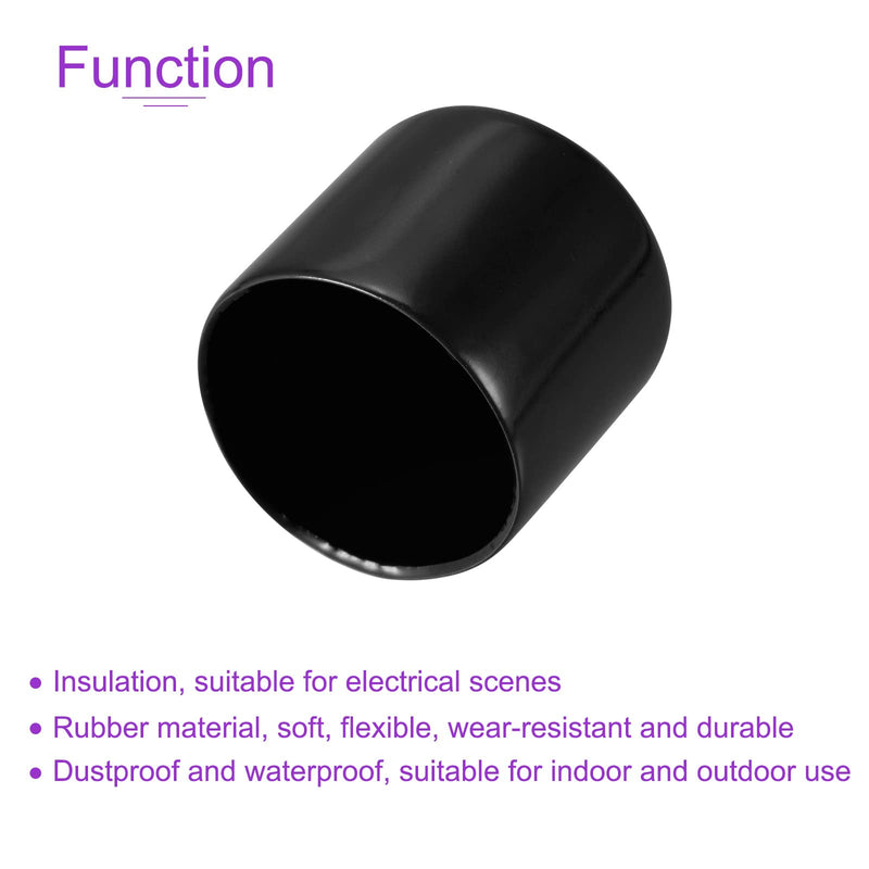 DMiotech 10 Pack 1 1/4" ID Black Screw Thread Protectors Rubber End Caps Bolt Covers for Screw Bolt Furniture Pipe 1 1/4"