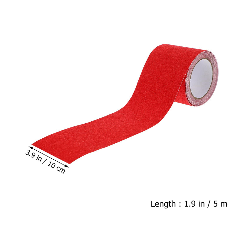 TEHAUX Anti Slip Tape for Stairs, 3.93 Inch x 16 FT Stair Treads Non Skid Tape Red, Abrasive Tape for Stairs Steps, Indoor Outdoor Step Warning Tape for Tub Pools Floor Bathrooms Stairs