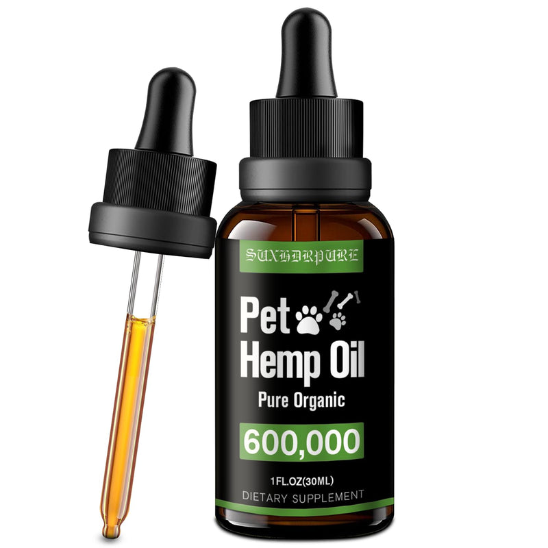 Natural Hemp Oil for Dogs and Cat, Helps with Anxiety, Pain, Stress, Sleep, Arthritis, Seizures Relief, Hip Joints Support Calming Treats