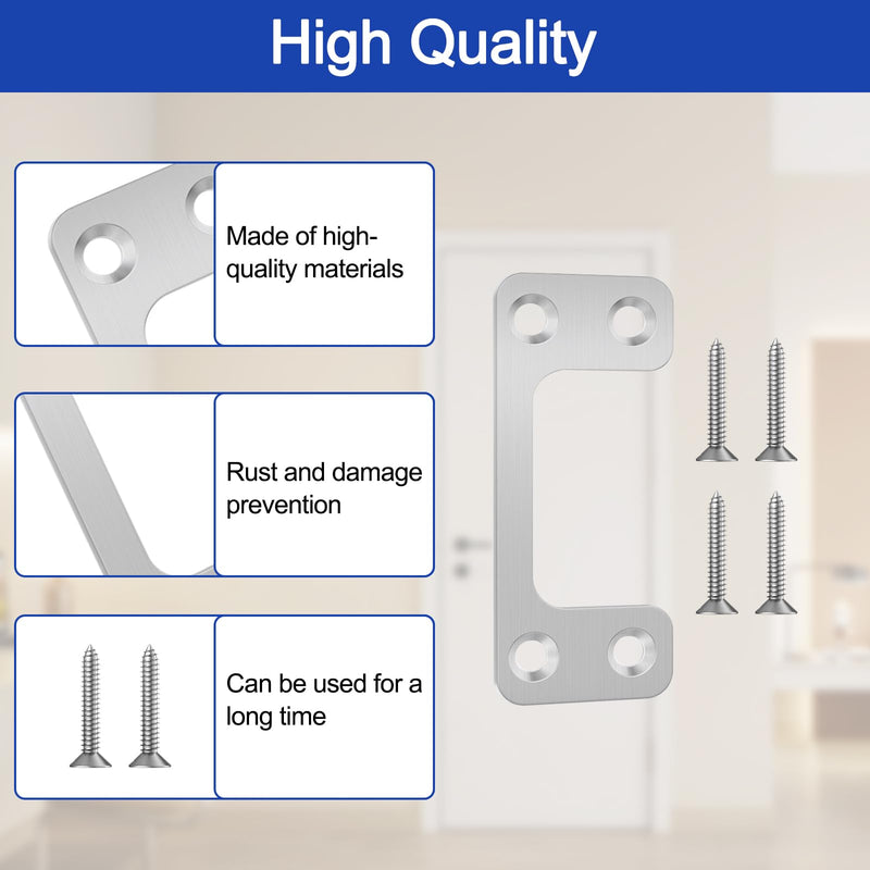 Oversized Deadbolt Strike Plate (1.125" X 2.75") - Adjustable Strike Plate for Exterior Doors, Large Hole for Deadbolts & Electronic Locks, Home & Rental Security, Property Managers Favorite -6 Packs