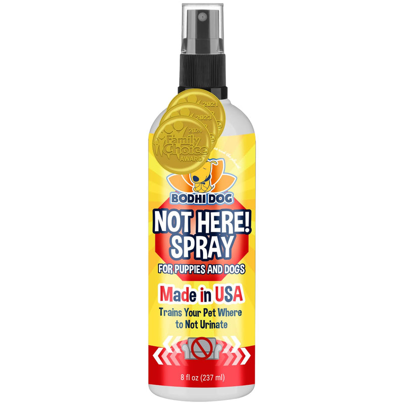 Bodhi Dog Not Here Spray - Trains Pets Where Not To Pee - Dog & Puppy Potty Training Spray to Stop Marking & Urinating Indoors or Outdoors - Safe for Furniture, Carpet & Floors - Made in USA (8 Fl Oz) Not Here! 8oz