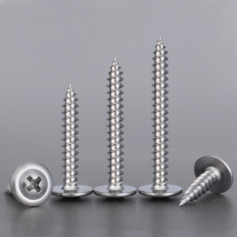 200Pcs #8 x 3/4 Inch Wood Screws Phillips Modified Truss Head Screws Stainless Steel 410 Quick Metal Self Tapping Screws Silver - NewNest Australia