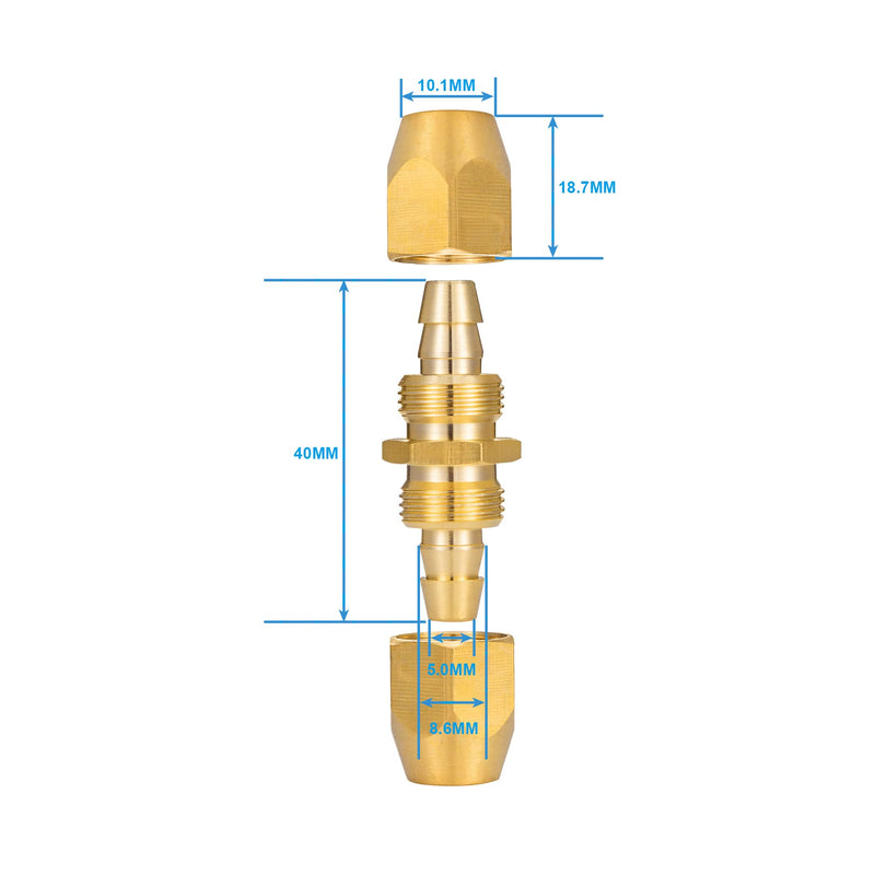 4PCS Soild Brass Air Reusable Hose Splicer For 1/4-Inch ID Hose,Hose Air Hose Repair Fitting (4 Pack 1/4 Inch) 4 Pack 1/4 Inch