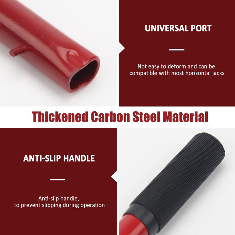 Horizontal Hydraulic Jack Handle, 2 Ton Floor Jack Handle Replacement for Car Jack Pole Lever Handle, Use for Car Jack Accessories Red