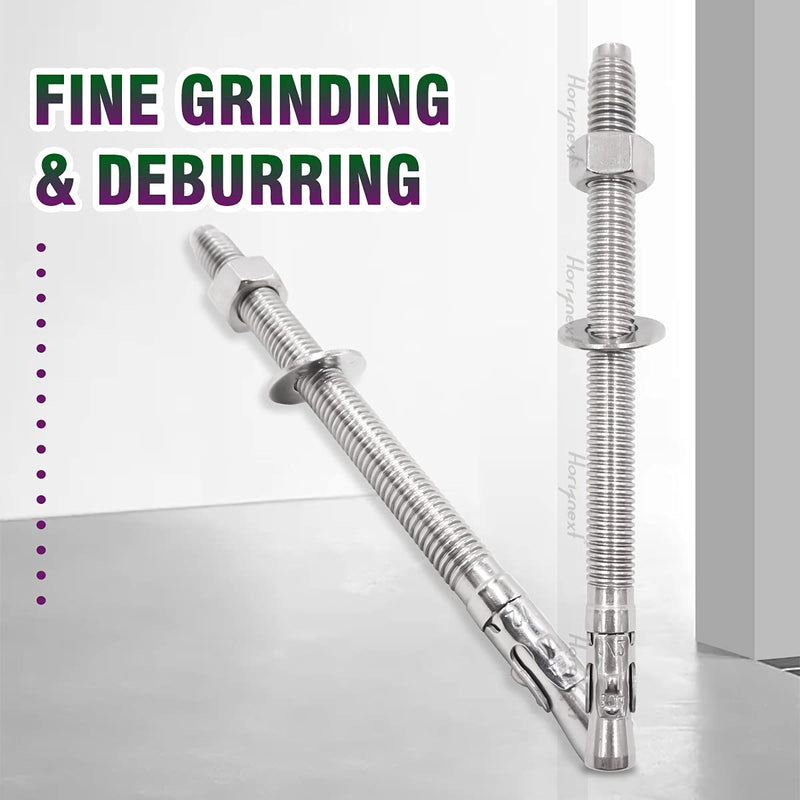 1/2"x 7" inch Stainless Steel Standard Strong Wedge Anchor, Fasteners for Concrete (4 pcs) 1/2" x 7"