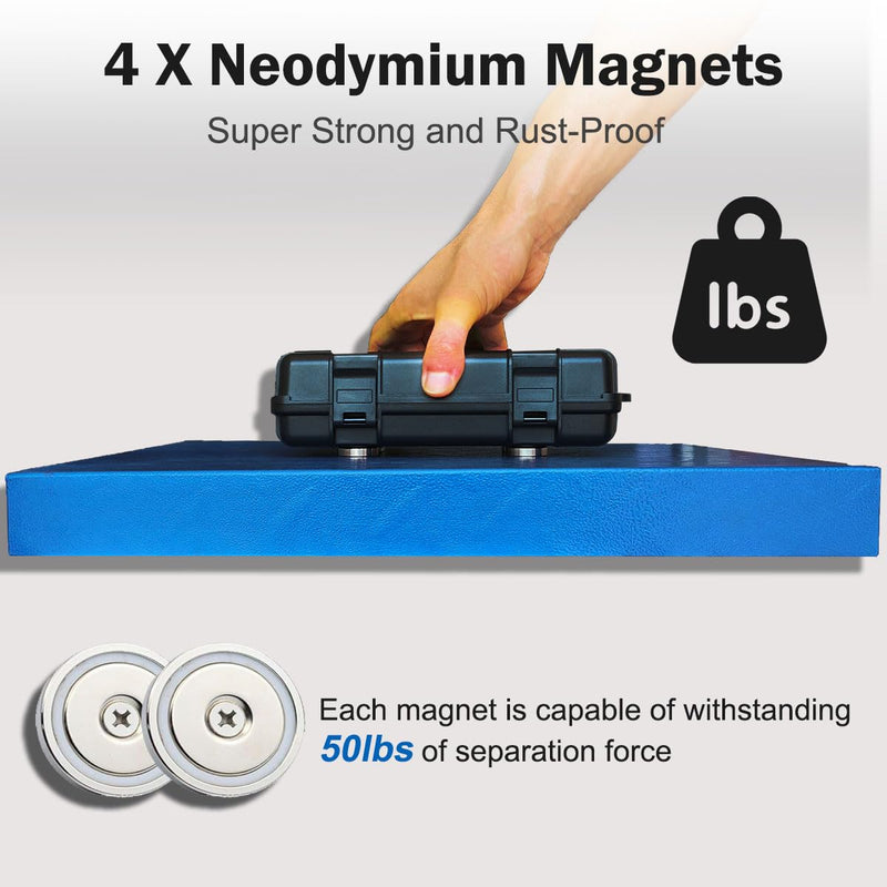 Upgrade Large 7.3''x4.2'' Magnetic Key Holder Under Trucks Car,Car Key Fob Holder,Heavy-Duty Magnetic Key Box Under Car,Hide a Key,Strong Magnetic Key Hider Outside for Hiding Keys【Splash Resistant】