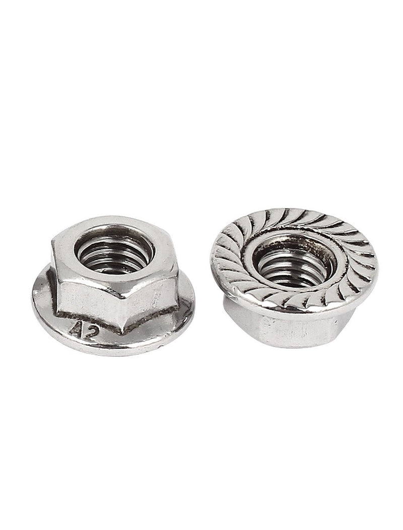 M6 x 1mm Thread 304 Stainless Steel Serrated Flange Metric Hex Lock Nuts 26PCS M6（26pcs）